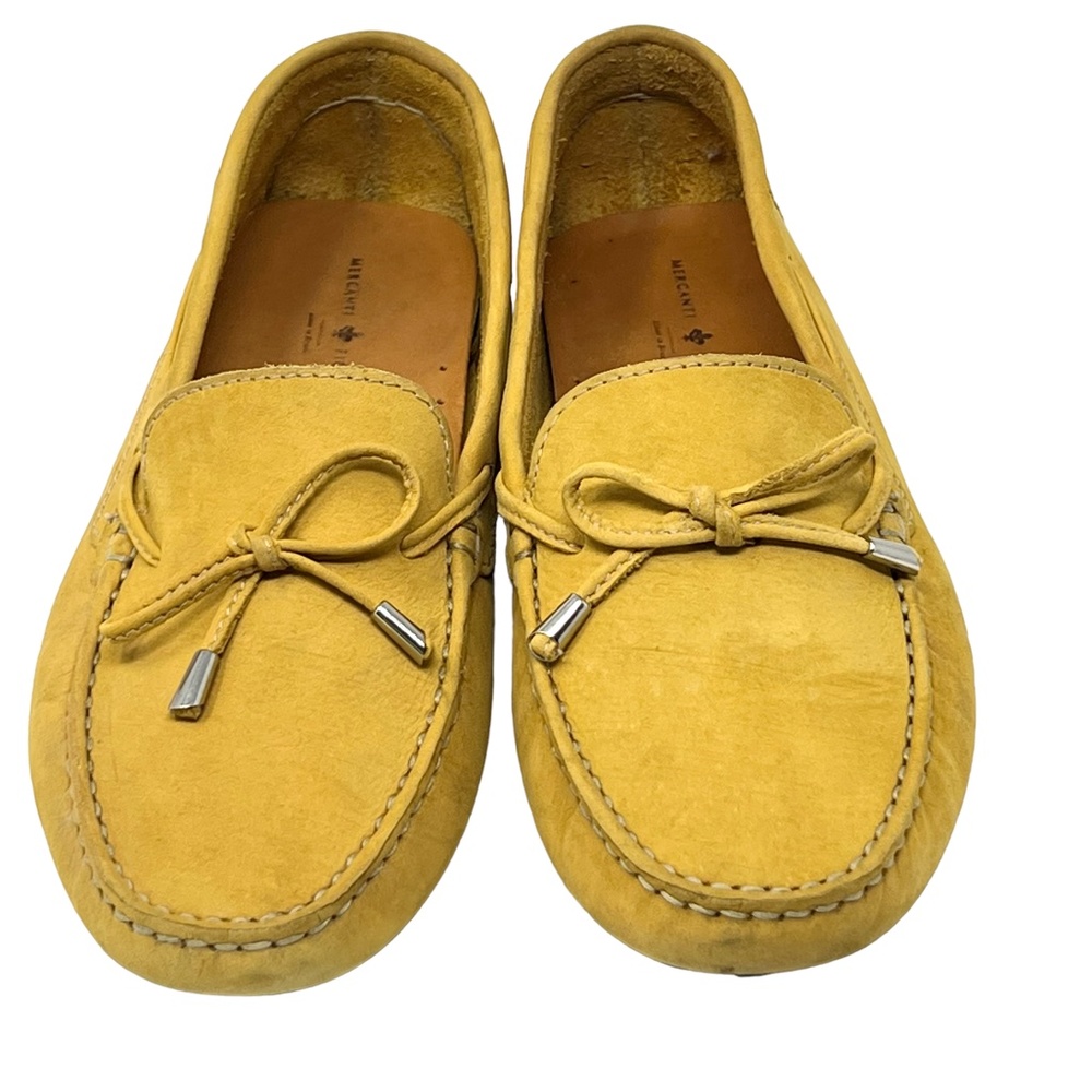 Mercanti Fiorentini women's Gold Leather Moc Driving Loafers size 10B - Picture 2 of 10